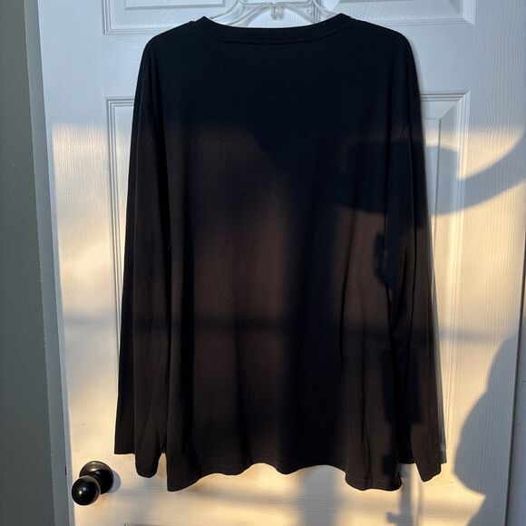 Hanes Men’s XXL Black Long Sleeve ComfortSoft Tee Crew Neck Cotton Blend 2XL - Picture 4 of 5